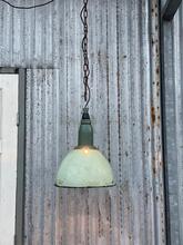 Industrial style Green enamel lamp in Enamel