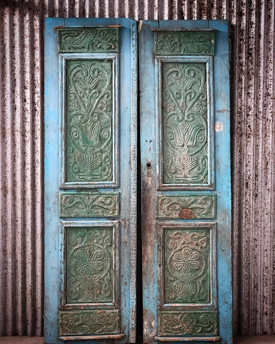 Antique Blue And Green Doors In Frame Door Search Items