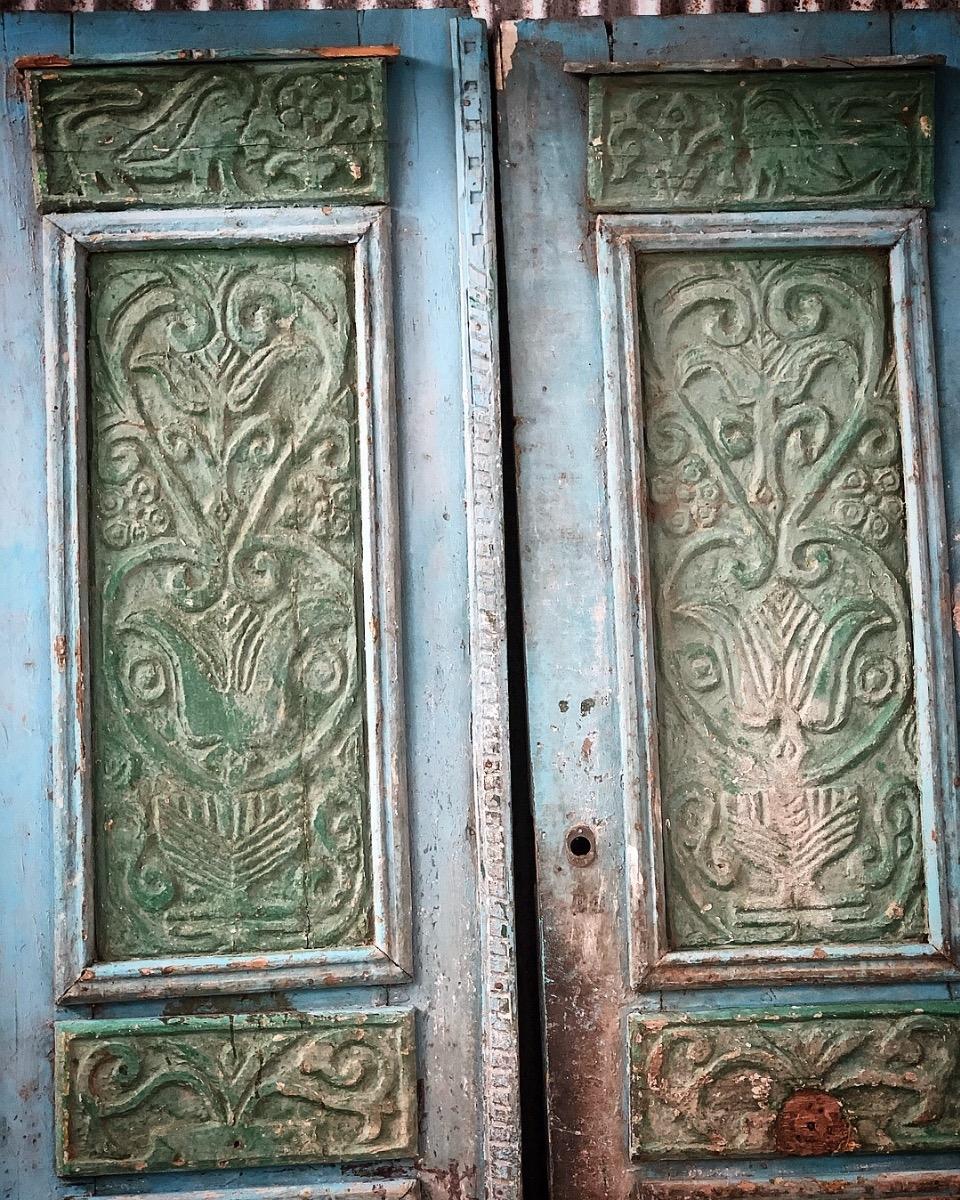 Antique Blue And Green Doors In Frame Door Search Items