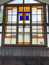 Antique style Antique stained glass window in Wood and glass