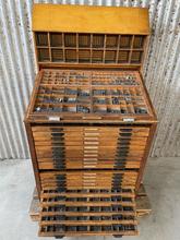 Industrial style Industrial letter press in wood, chest of drawers