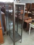 Industrial shopfittings style 2-doors old hospital cabinet in Glass metal, East Europe
