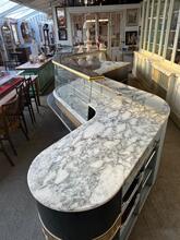 Vintage style Glass counter shopfitting in Glass and wood