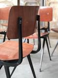 Design style Chairs in Iron and wood, Dutch Mid-century