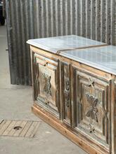 Toonbank met marmer Antiek stijl in Hout en marmer,