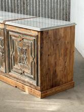 Toonbank met marmer Antiek stijl in Hout en marmer,