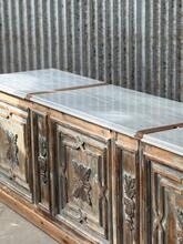 Toonbank met marmer Antiek stijl in Hout en marmer,