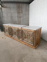 Toonbank met marmer Antiek stijl in Hout en marmer,