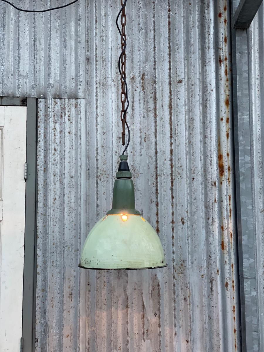 10+ Industrial Green enamel lamp