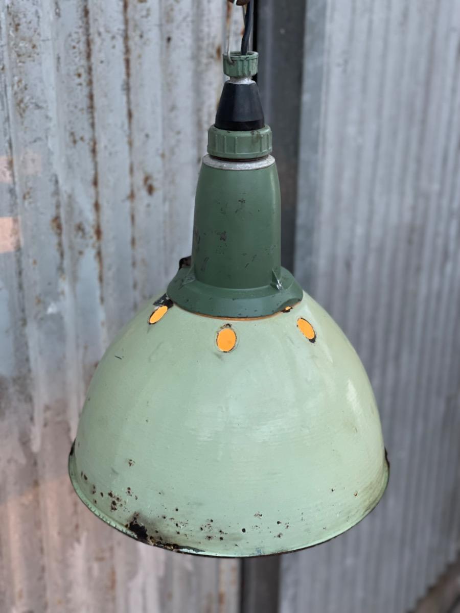 10+ Industrial Green enamel lamp