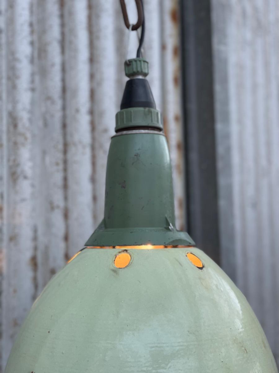 10+ Industrial Green enamel lamp