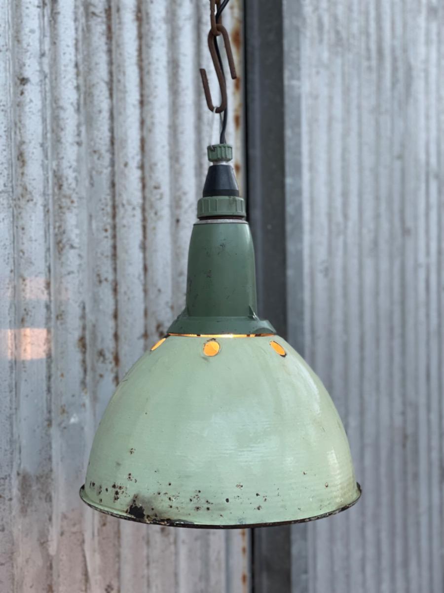 10+ Industrial Green enamel lamp