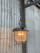 Industrial style Grey cage lamp in Glass and iron