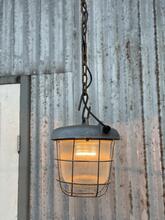 Industrial style Grey cage lamp in Glass and iron