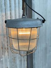 Industrial style Grey cage lamp in Glass and iron