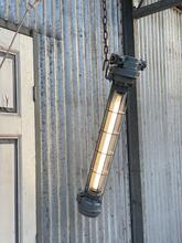 Industrial style Hanging TL lamp in Iron and glass