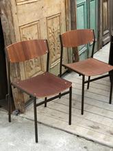 Gijs van der sluis style Chairs in Wood and iron, European 20th century