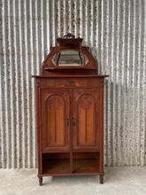 Kast Antiek jugenstill stijl in Hout en glas , Europa  1920-1930