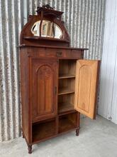 Kast Antiek jugenstill stijl in Hout en glas , Europa  1920-1930