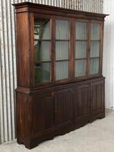Kast Antiek stijl in Hout en glas,