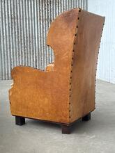 Konings fauteuil brutalistisch leer Antiek stijl in Leer, Europa