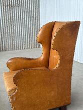 Konings fauteuil brutalistisch leer Antiek stijl in Leer, Europa