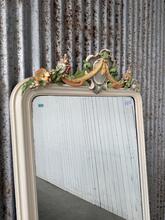 Spiegel Antiek stijl in hout en glas,