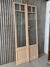 Antieke deur Antiek stijl in hout en glas,