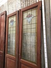 Antieke glas in lood deuren Antiek stijl in Hout en glas,