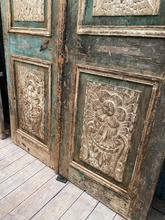 Antieke groene set deuren Antiek stijl in Hout,