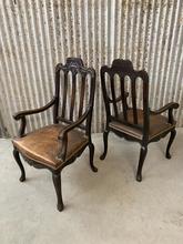 Antieke stoelen Antiek stijl in Hout en leer,