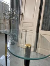 Antieke tafel Antiek stijl in glas en ijzer,