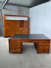 Antique style Antique partnerdesk in oak wood, Europe 20th Century