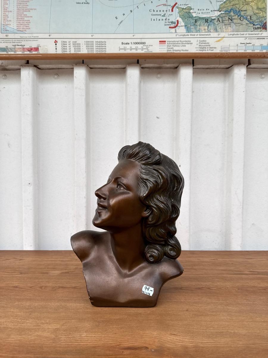 Antique Art deco plaster statue of a woman