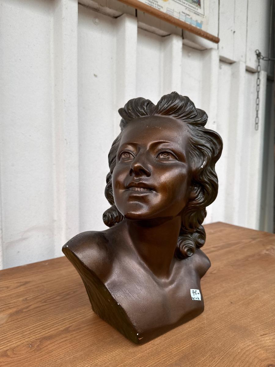 Antique Art deco plaster statue of a woman