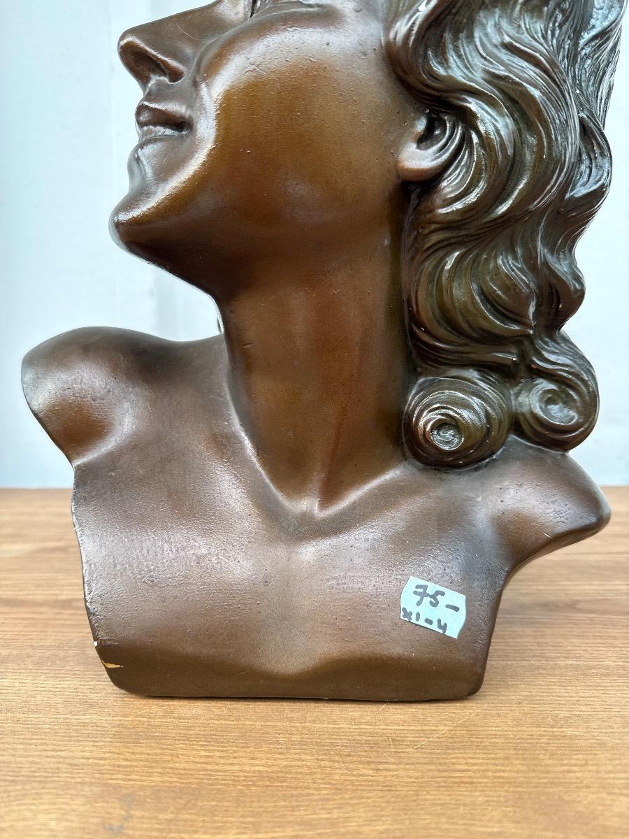 Antique Art deco plaster statue of a woman