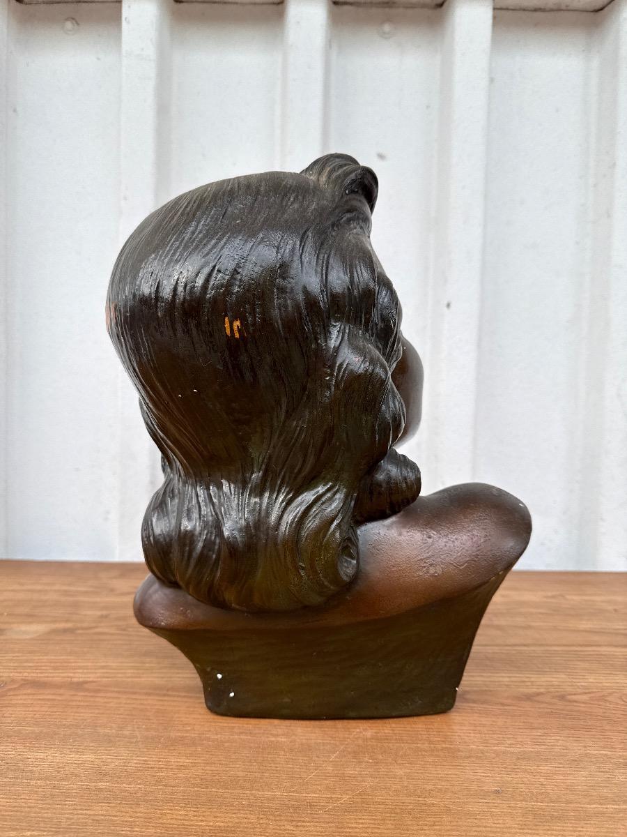 Antique Art deco plaster statue of a woman