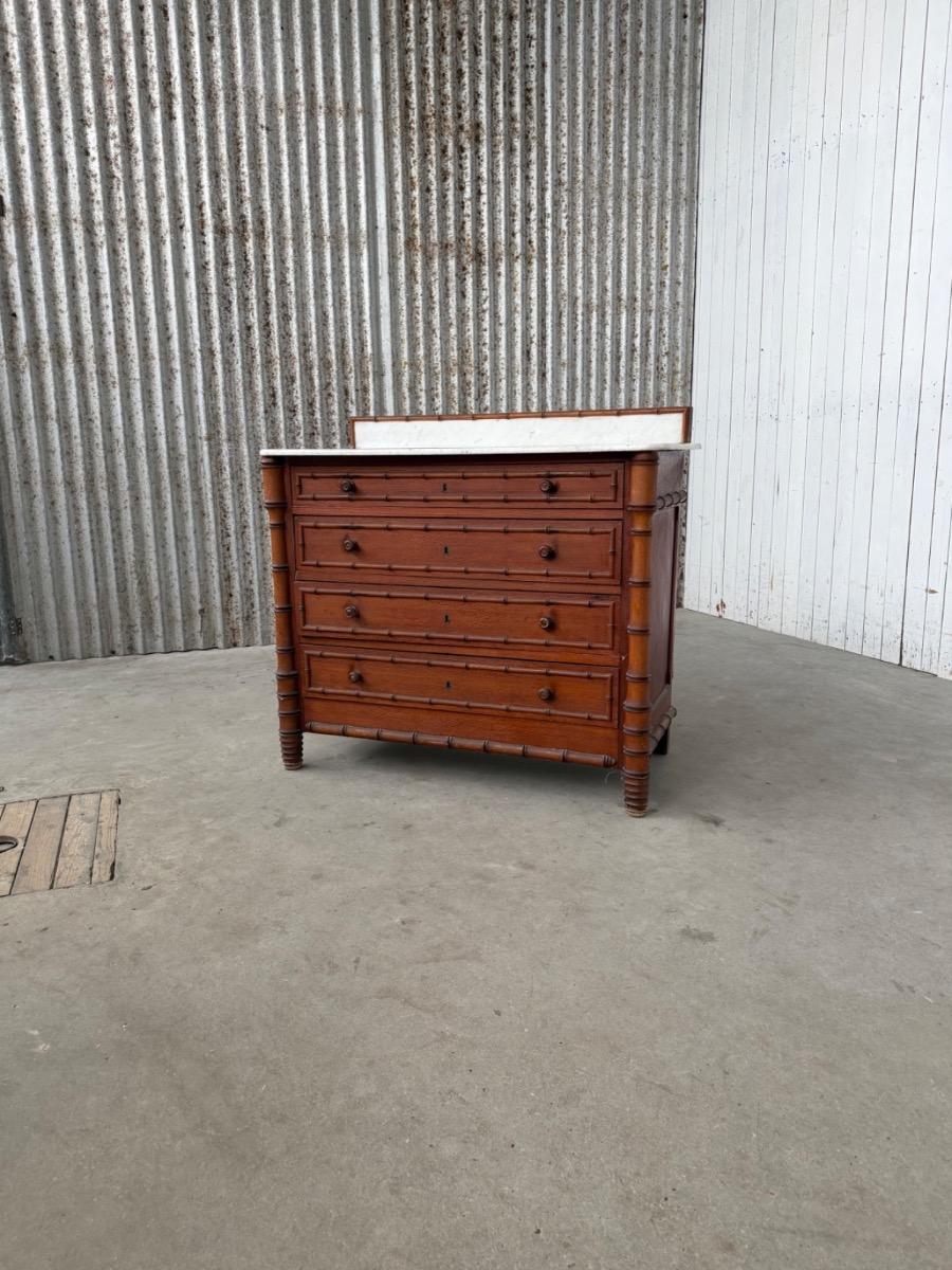 Antique cabinet drawers with marble top