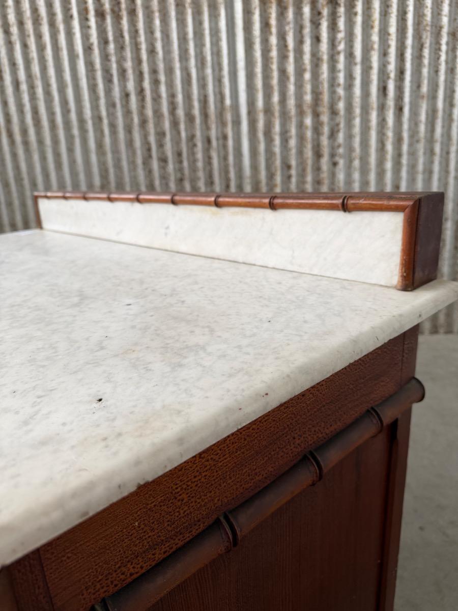Antique cabinet drawers with marble top