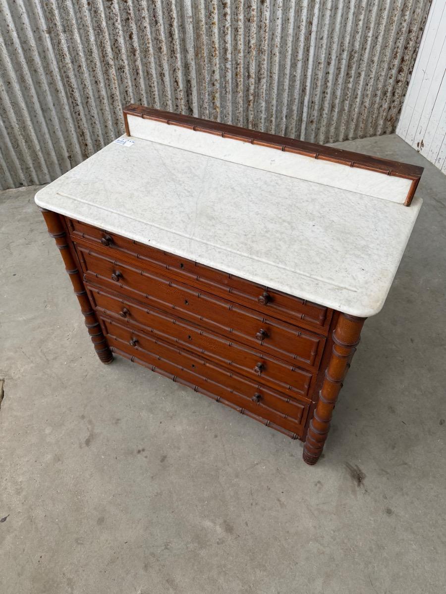 Antique cabinet drawers with marble top