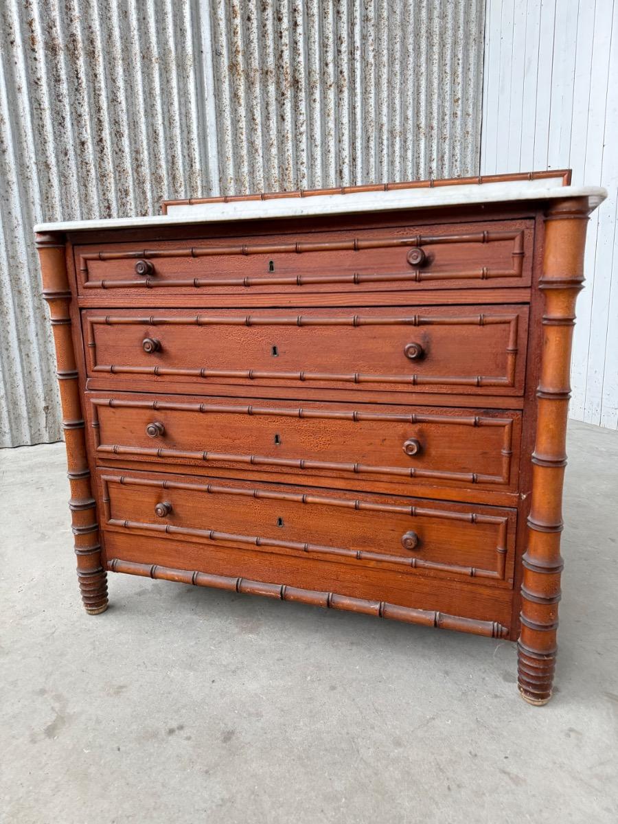 Antique cabinet drawers with marble top