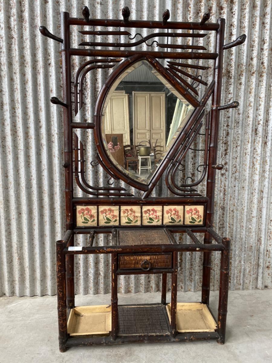 Antique cabinet with mirror