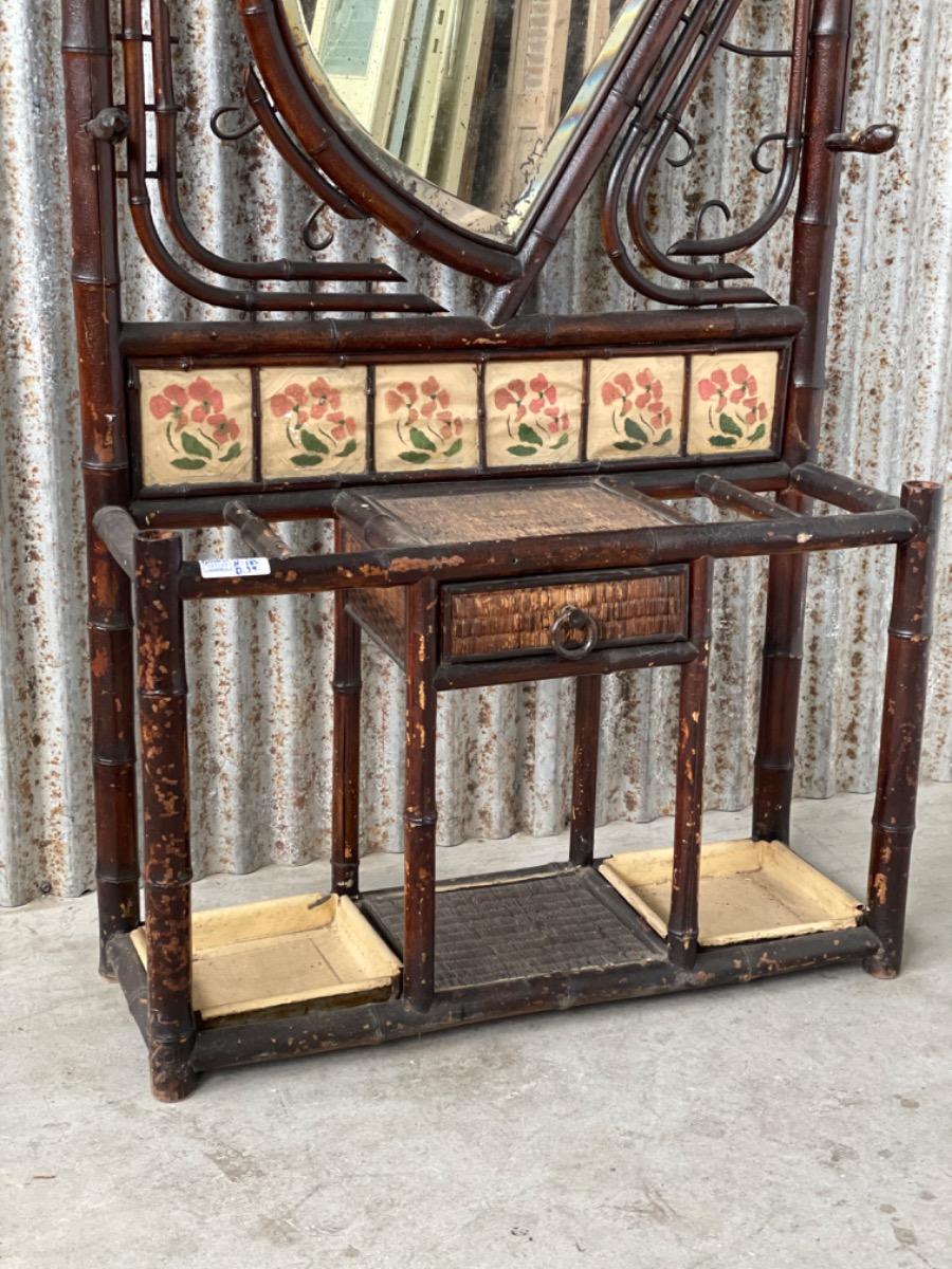 Antique cabinet with mirror