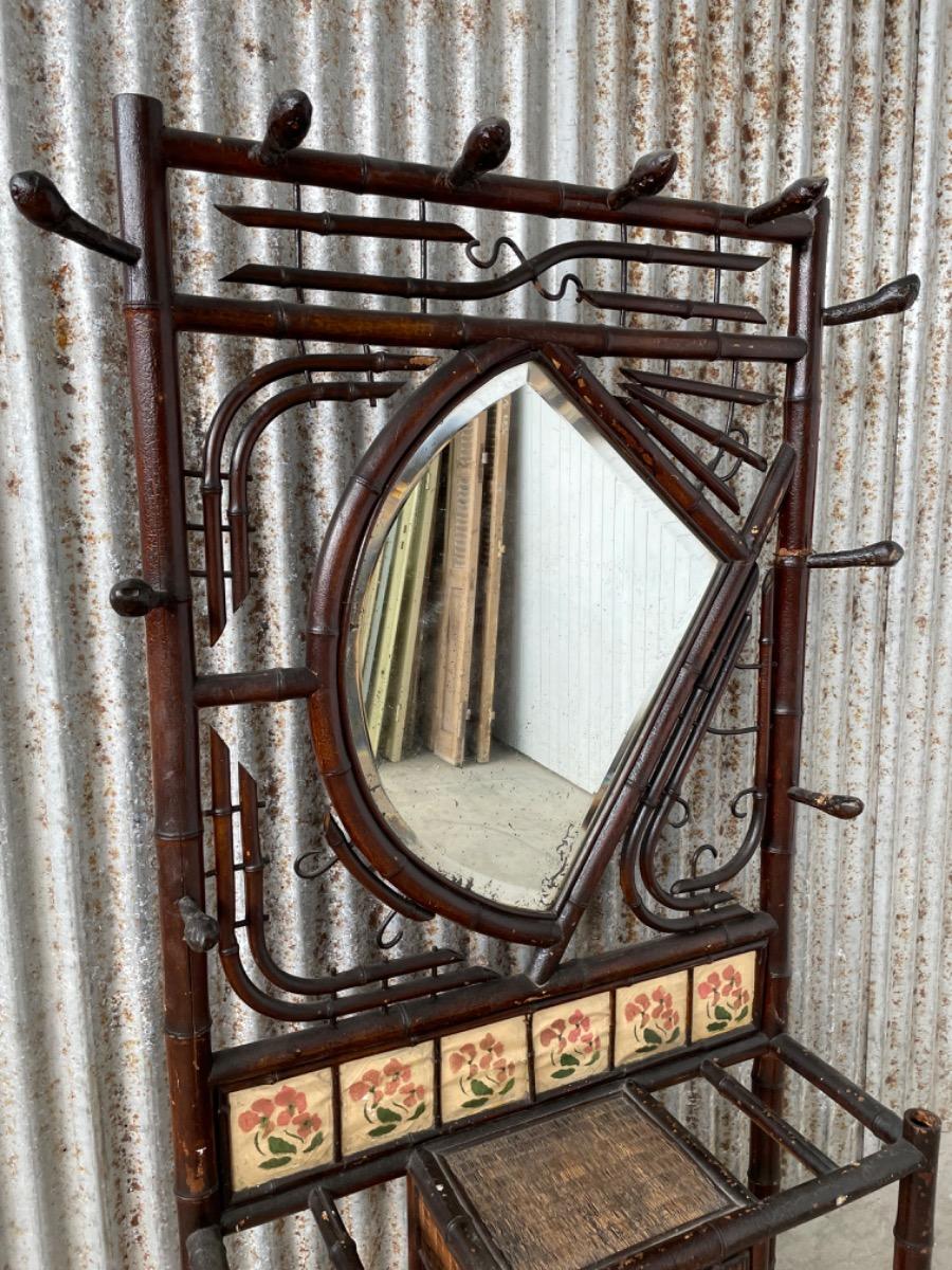 Antique cabinet with mirror