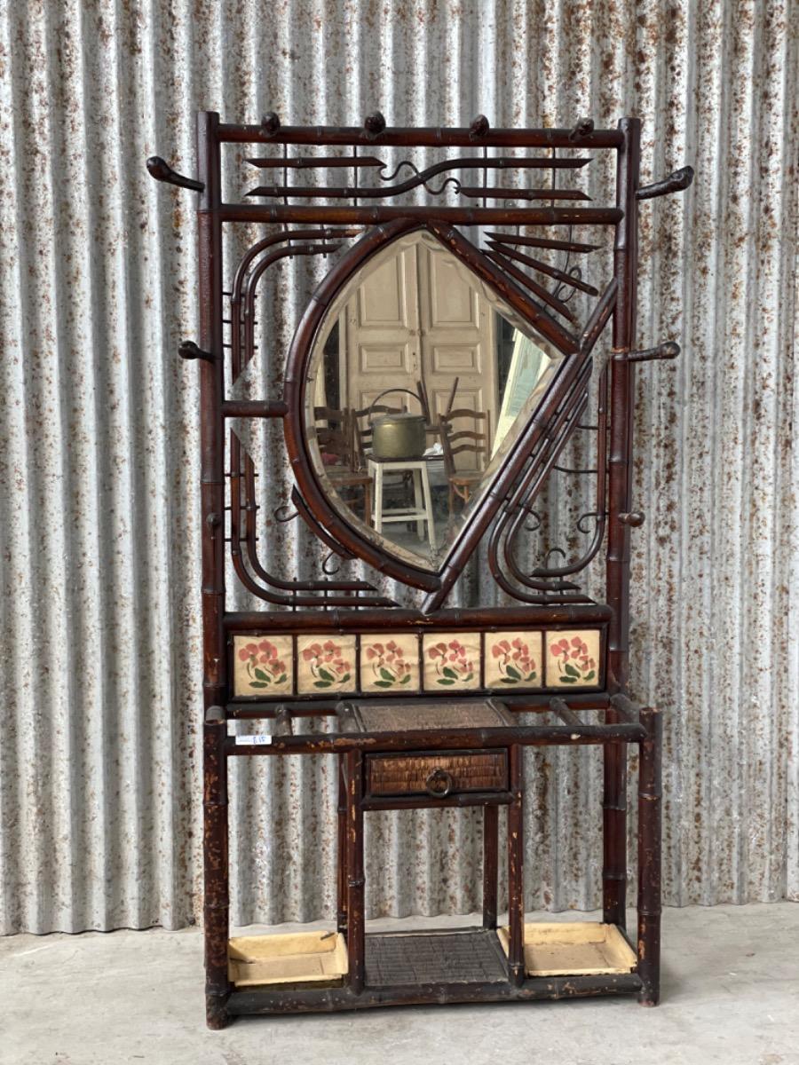 Antique cabinet with mirror
