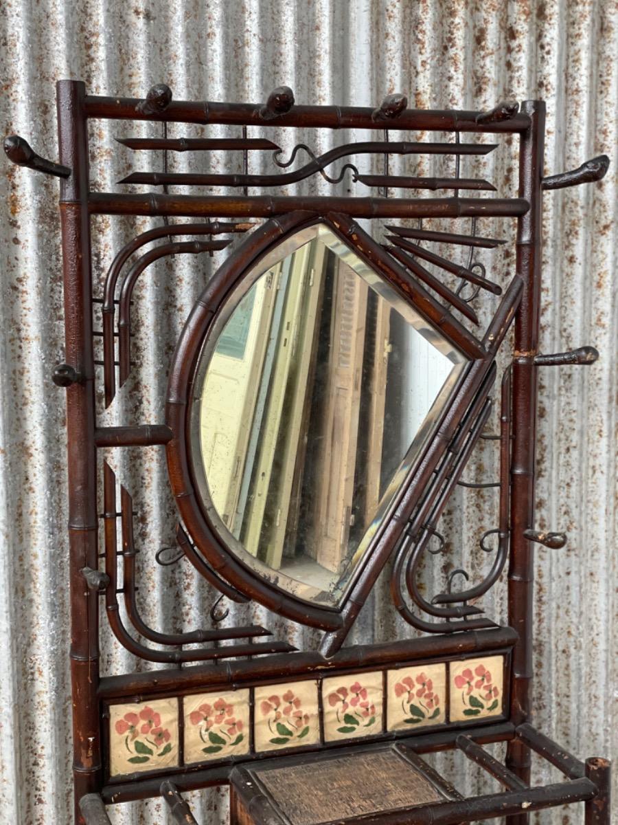 Antique cabinet with mirror