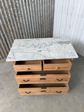 Antique style Chest of drawers in wood and marble