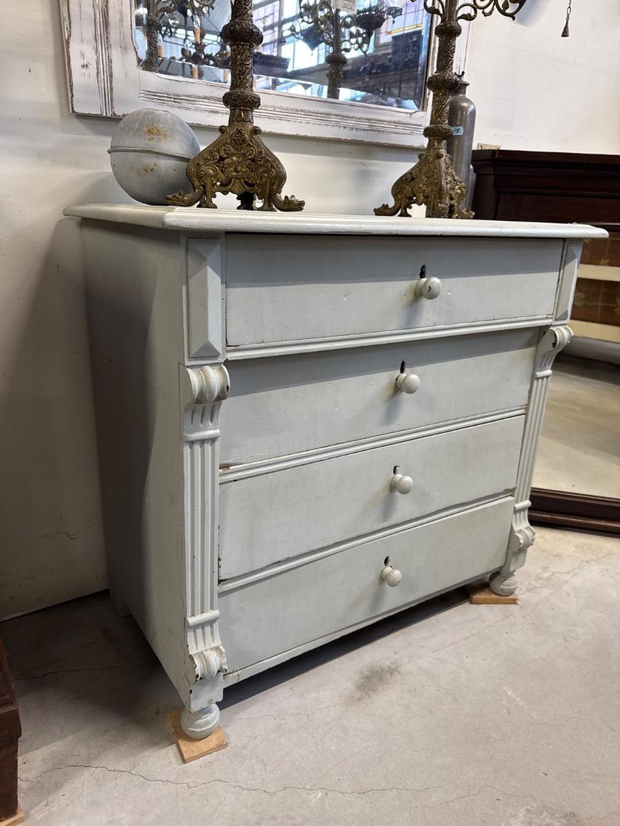 Antique Chest with drawers grey