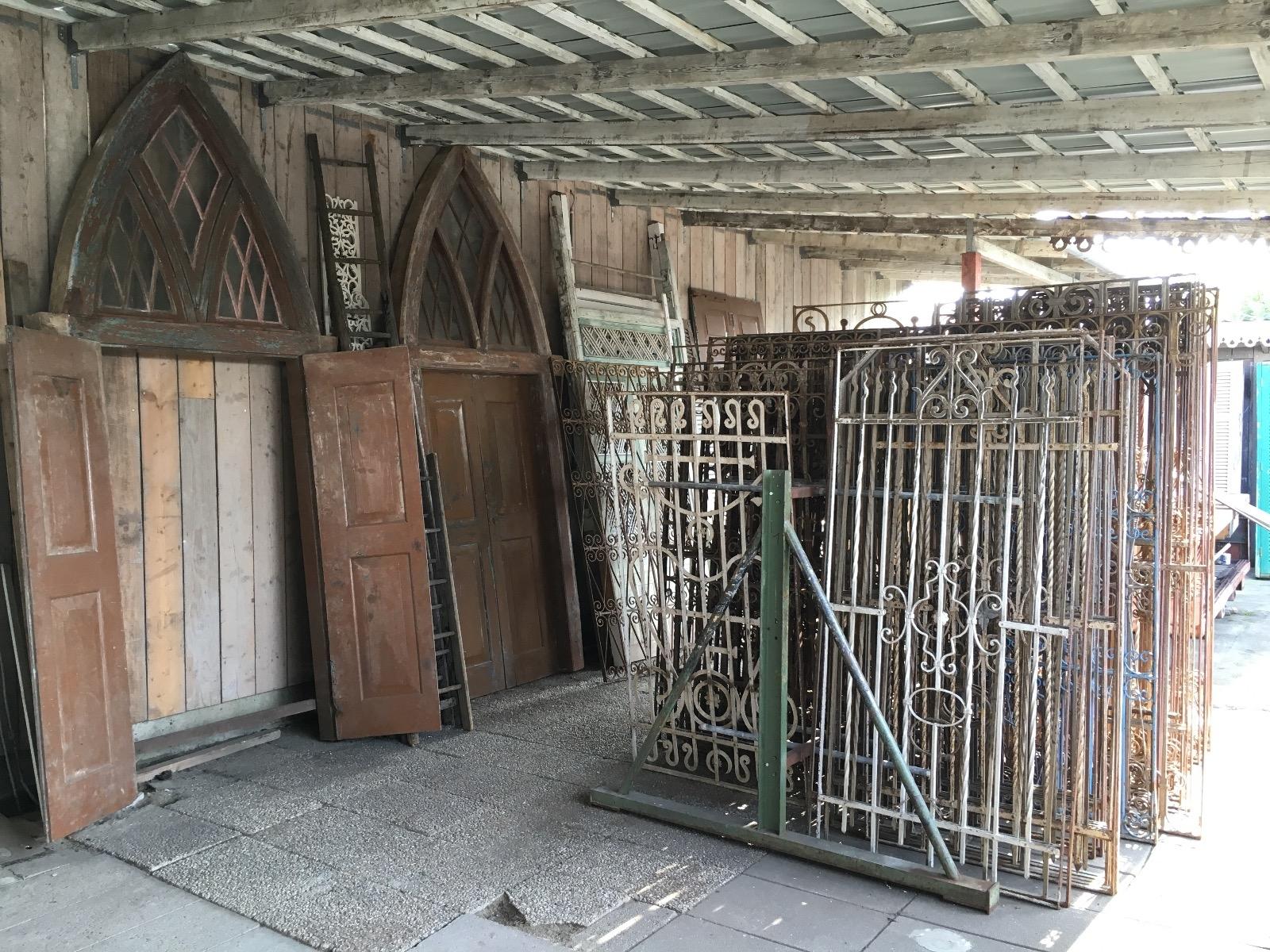 Antique church doors in frame