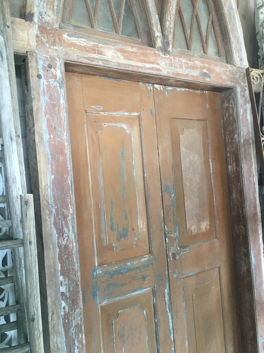 Antique church doors in frame